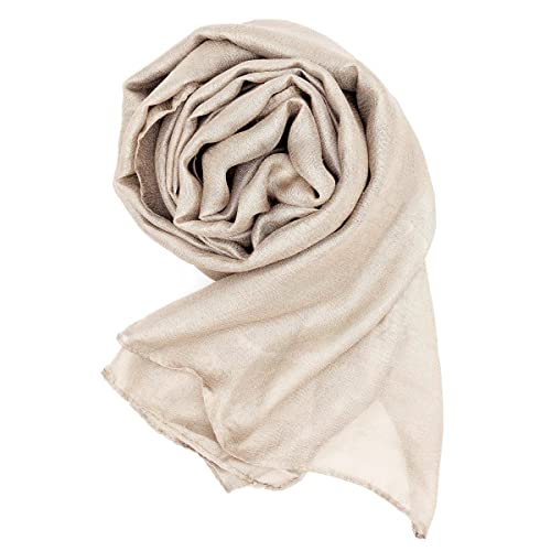 Colours & Beauty Elegante Estola Color Blanco Perla Para Boda y Ceremonia | Pañoleta Mujer | Pañuelo De Verano | Bufanda de Verano Para Señora | Chal de Fiesta | Chalina Ligera | Foulard Mujer