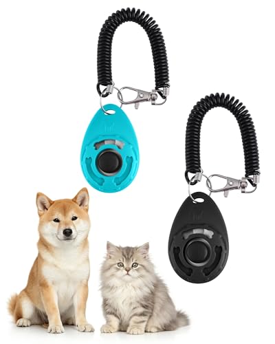Acual 2 PCS Pet Training Clickers with Wrist Straps Big Button