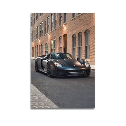 XKUGA Póster clásico de carreras callejeras urbanas 918 Spyder Supercars - Lienzo decorativo moderno - Arte de pared ideal para familia, cueva de hombre, sala de juegos, dormitorio de niños y niñas