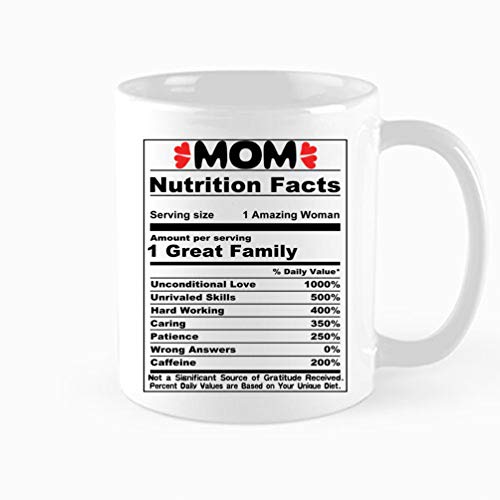 Funny Gift for Mom, Nutrition facts Mug, Nutrition Cup, Mom facts Mugs, Mother Cups, Nutritional label coffee mug, 1 Awesome Mom Cup,Birthday, mother's day, christmas gift , 11 oz Novelty Mug -  Xmpls In USA, XMP-066