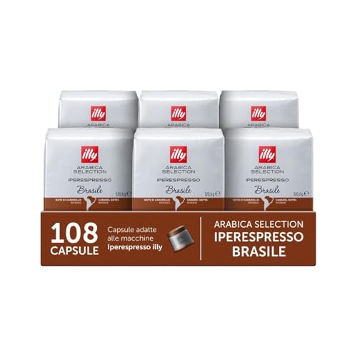 illy Capsule Caffè Iperespresso Arabica Selection Brasile, 6 Confezioni da 18 (Totale 108 Capsule)