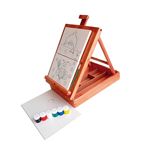 Combo Com 2 Telas Para Pintura, Maleta Cavalete, Guache e Pincel