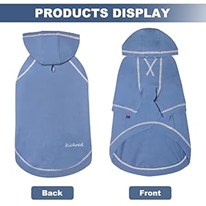 Basic dog hoodie sweatshirts pet clothes hoodies sweater with hat and leash hole soft cotton outfit coat for small medium large dogs light blue xx large   cucciolini doodles