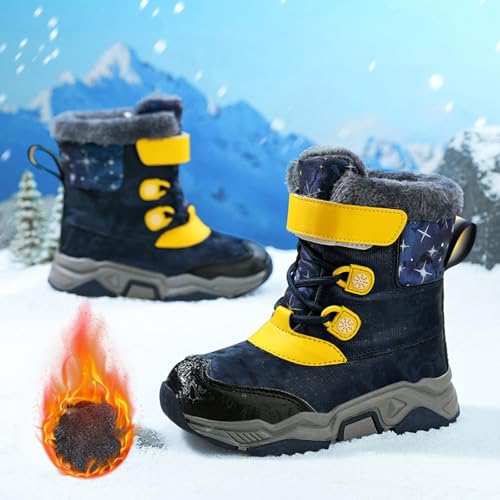 IWIHMIV Boys Winter Boots Toddler Girls Winter Warm Thickened Boots Outdoor Comfortable Non Slip Hiking Booties4