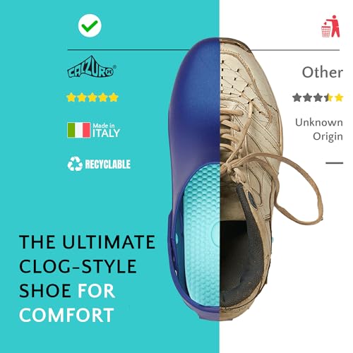 Image of CALZURO Rebel Work Clogs with Integrated Heel Strap - Autoclavable Italian Professional Shoes - Slip Resistant Clogs with Adjustable T-Close System - Professional Shoes for Men and Women