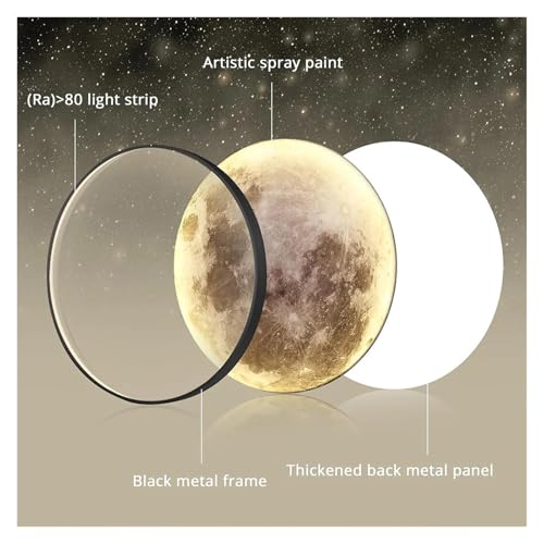 Lámparas para dormitorio que evitan la fatiga visual usando luz de fondo LED estilo Luna 3D 2