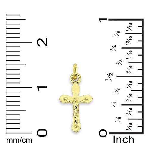 Solid 10k Gold Crucifix Microcharm, Mini Dainty Charm Religious Jewelry with Clasp4