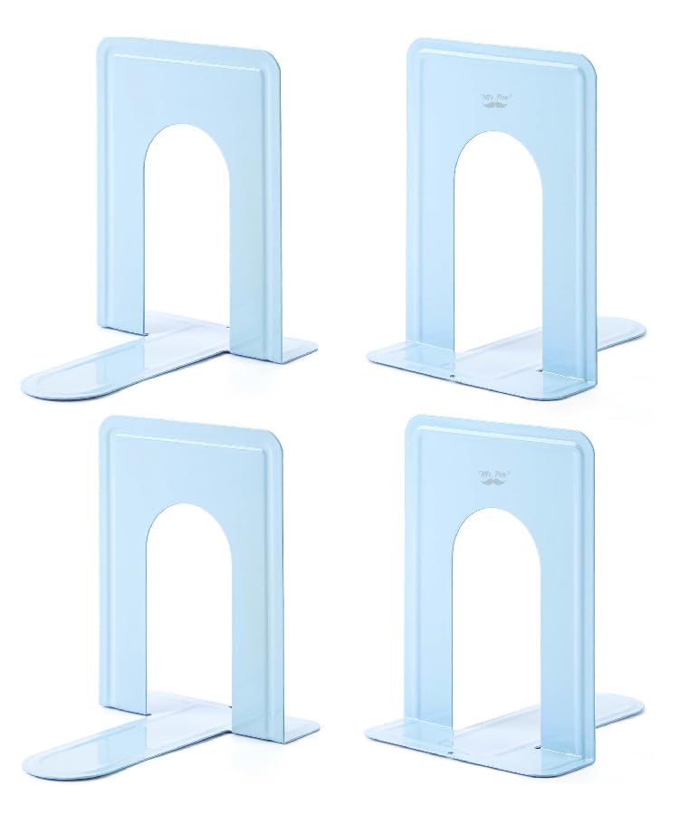 Mr. Pen- Book Ends, 4 Pack, Light Blue