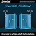 DreamLine Unidoor 50-51 in. W x 72 in. H Frameless Hinged Shower Door with Shelves in Satin Black, SHDR-20507210S-09