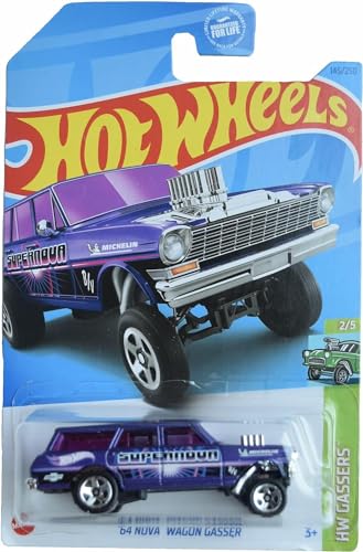 Modelo Hot Wheels '64 Nova Wagon Gasser escala 1:64 miniatura 1