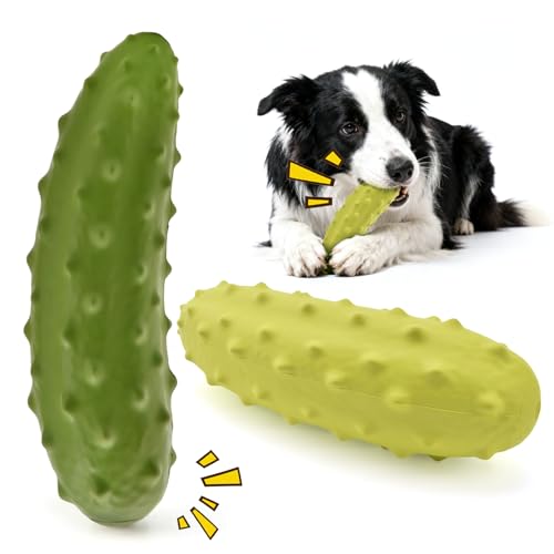 LIFLIX 中・大型犬 おもちゃ 犬噛むおもちゃ 音が出る 耐久性 丈夫 天然ゴム 犬用玩具 歯磨き ストレス解消 キュウリ型 セット