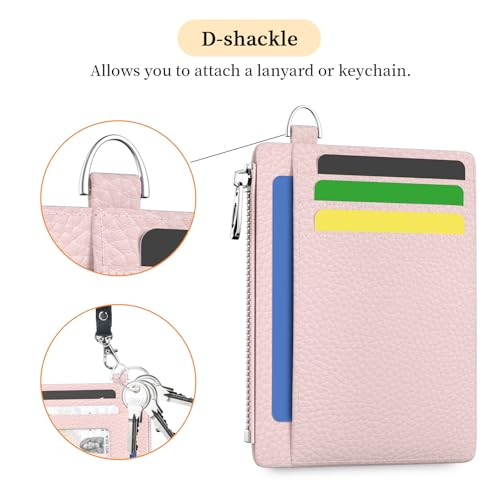 Image of Hancynir Slim Wallet Women Credit Card Holder Minimalist PU Leather RFID Blocking Small Mini Card Case Front Pocket Thin Travel Zipper Coin Cash ID Window Ladies Female Wallet Gifts