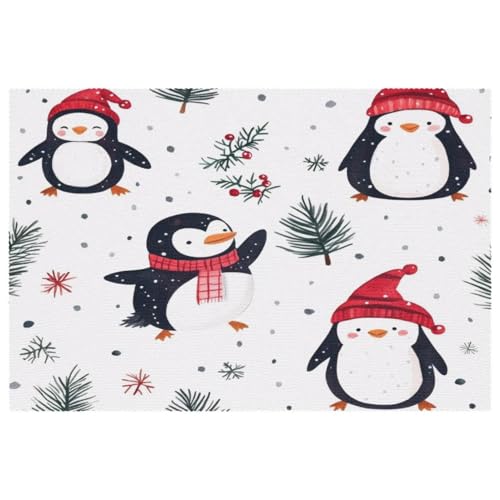 Sets de table Noël anti-tache lavables pour table de salle à manger