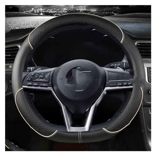 日産エクストレイル キャシュカイ ローグ 2017-2021に適合するステアリングホイールカバー D型ステアリングホイールカバー(Beige)