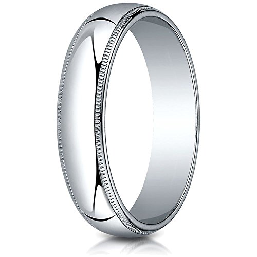 FJC Finejewelers Platinum 5mm Slightly Domed Traditional Oval Wedding Band/Ring with Milgrain