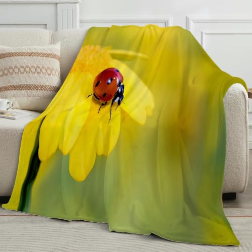 Couverture douce fleurs jaunes plaid cocooning et chaleureux