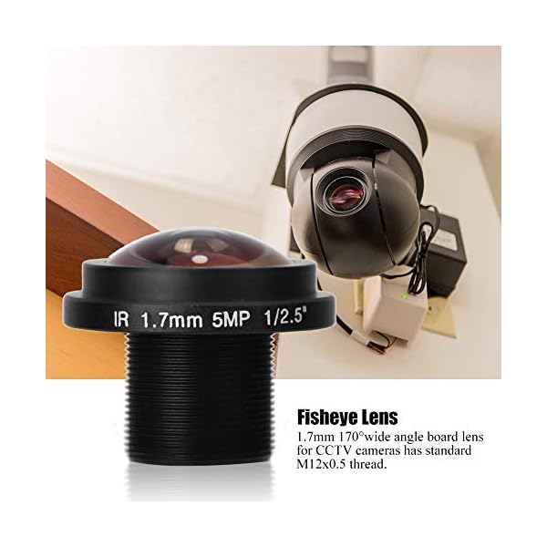 Sonew Kameraobjektiv, 5 MP 1.7mm 170° Weitwinkel Fisheye CCTV-Kameraobjektiv Security Camera Lens für Fischaugen-Kamera – Bild 3