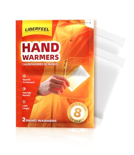 LIBERFEEL Hand Warmers Disposable 120/80/10 Pcs -Long-Lasting Up to 10 Hours for Warm Hand, Safe Natural Odorless Air Activated Warmers for Camping, Fishing, Winter for Women Men Kids(10 Pack)