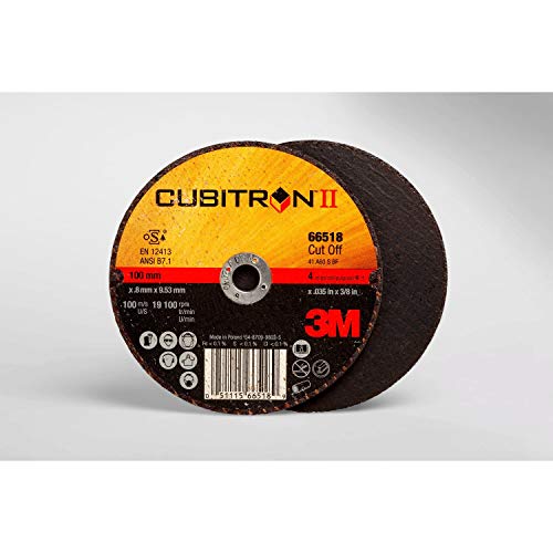 3M Cubitron II Cut-Off Wheel - Type 1 Premium Metal Cutting Wheel - for Angle Grinder or Cut-Off Tool - 4