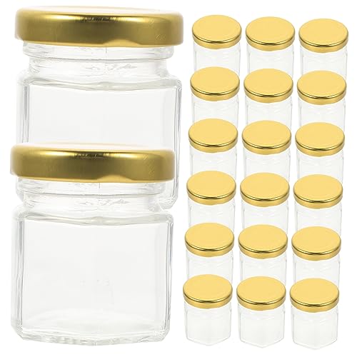 OHPHCALL 20Pcs Sealing Glass Honey Jars with Lids Honey Storage Pots Containers for Syrup Jam and Party Favors Airtight and Glass Dispensers