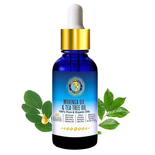 Nefertiti’s Secrets Natural Moringa & Tea Tree Oil | 100% Pure & Organic | Revitalize Hair & Scalp | Relaxation, Face & Hair Therapy | 2 Oz / 60 mL