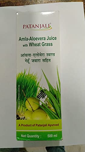 Image of Patanjali Amla Aloevera Juice with Wheat Grass 500 ML - Pack of 2