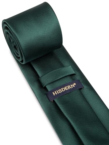 Image of HISDERN Mens Ties Plaid Tie and Pocket Square Set Classic Woven Formal Checkered Neckties & Handkerchief Wedding Party