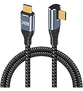 Poyiccot USB C Cable Right Angle 5ft, 240W USB C to USB C Cable 90 Degree, PD 3.1 Type C Charger ...