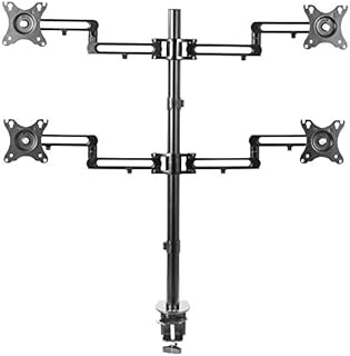 VIVO Full Motion Aluminum 17 to 32 inch Quad Monitor Desk Mount Stand with Articulating Arm Joints, Fits 4 Screens, Max VESA 100x100, STAND-V104Y