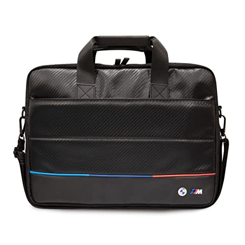 CG MOBILE BMW Carbon PU Computer Bag Con Contrasted Tricolor Line Protettiva Compatibile Intel UHD Graphics/Windows/HP/Value Top Load Bag/Lavoro, Scuola, ecc.