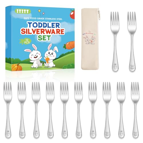 12-Piece Stainless Steel Kids Forks Set