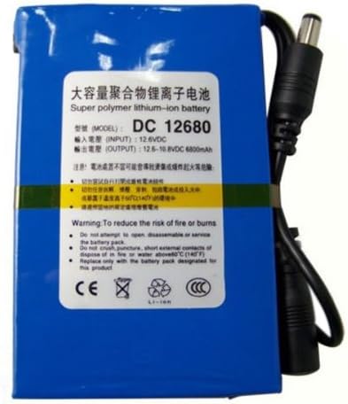 DC 12680 6800mAh Capacity Rechargeable Lithium Battery for CCTV Camera