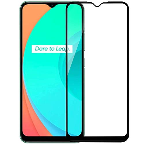 Image of Tempered Glass Screen Protector Compatible For Realme C12 ; C15 ; C11 Smartphone Full Screen Coverage (Except Edge To Edge) And Free Complete Easy Installation Kit