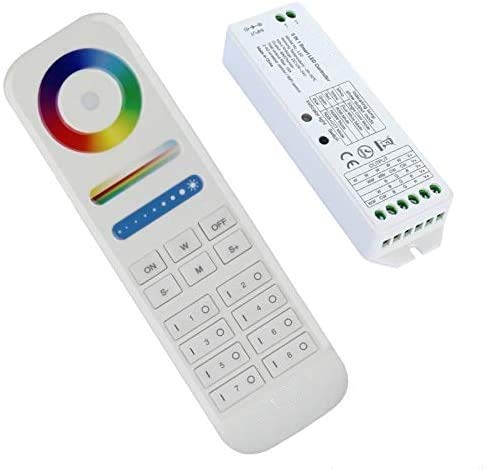 RGB+ CCT - Juego de control por radio LED con mando a distancia de 8 zonas (2,4 GHz, mando a distancia, 12-24 V)