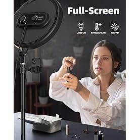 Alternative view of TODI Large Ring Light with 79" Stand, 6500K Full-Screen Selfie Light Ring with Stand and Phone Holder, Professional Big Ring Light for Live Stream, YouTube, TikTok, Makeup, Video, Barber, Photography