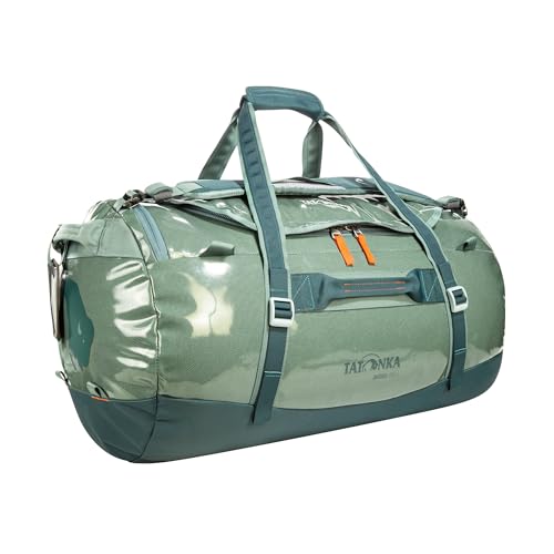 Image of Tatonka Barrel 65L - Wasserfeste Reisetasche mit Rucksackfunktion, grosser Offnung, gepolstertem Boden und abschliessbarem Reissverschluss, Sage Green, 65 Litres, Durable travel bag with stowable