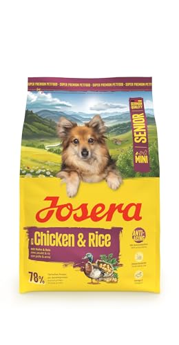 JOSERA Mini Senior Huhn & Reis (1 x 3 kg) | Premium Trockenfutter für ausgewachsene ältere Hunde Kleiner Rassen | Anti-Aging & Nierenentlastung | Extrakleine Kroketten | glutenfrei | 1er Pack