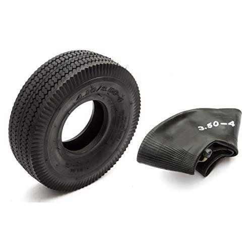 Neumático y Cámara Interior 4.10 / 3.50-4 Mini Bicicleta BMX Negro Bloque...