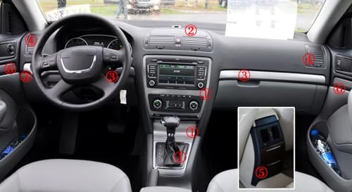 Revêtement intérieur de console style carbone 3D Skoda Octavia
