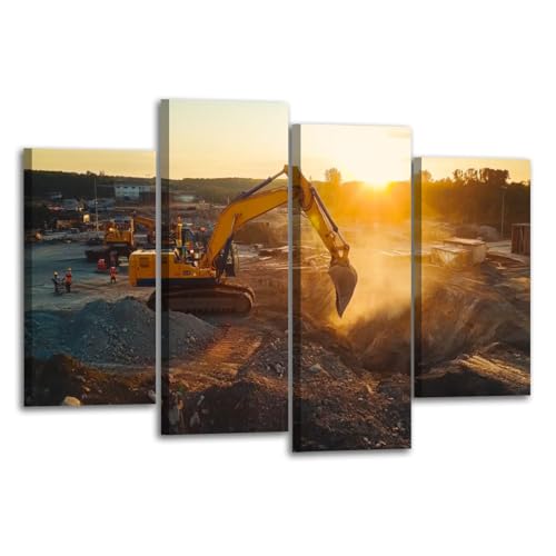 Canvas Wall Art Prints Pictures Aerial Drone Construction...