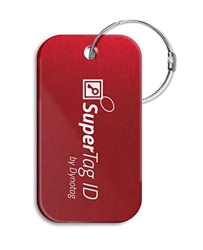 Dynotag® Sentry Series Solid Metal Web Enabled Smart Luggage Id Tag + Keychain Tag (Red Bundle)) #TOP1