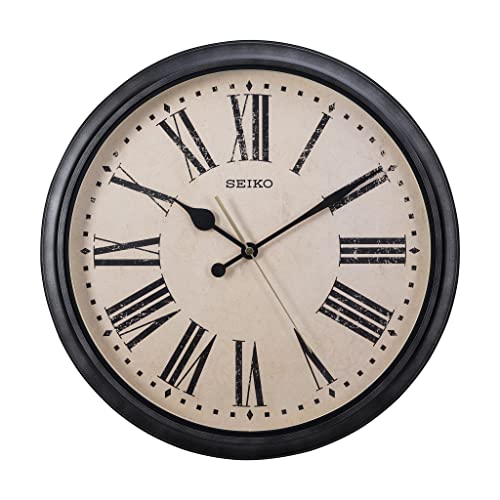 Seiko QXA771JLH 16" Splash Resistant Outdoor Wall Clock, Ivory