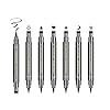 Ownest 6 Pcs Liquid Eyeliner Set,Double-Side Waterproof Smudge-proof Eyeliner Stamp Pen Eyeliner Tattoo Tool Makeup-Smiley, Triangle,Heart,Star,Moon,Flower