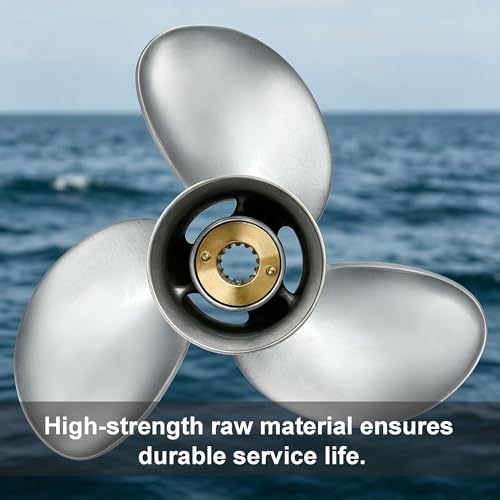 Image of OEM Grade 3-Blades Merucury Stainless Steel Propeller for Boat Outboard Engines for Mercury 40HP 50HP 60HP with 3-1 /4 inch Gearcase