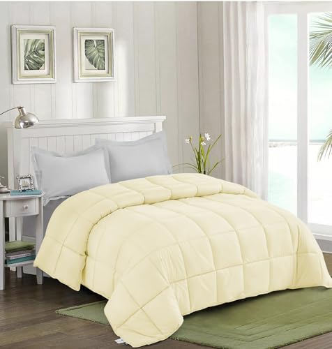 Image of Quilt for All Season 150 GSM Comforter Duvet /Ac Blanket King Size Bed Soft Microfiber Lightweight (90 inch X 106 inch Inches) - King Size Bed Comforter - Ivory Color
