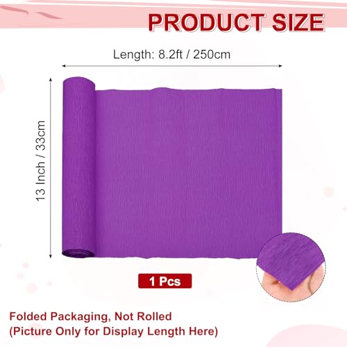 Image of MECCANIXITY Crepe Paper Roll 8.2ft Long 13 Inch Wide for Wedding Ceremony Various Large Festivals Decoration, Dark Purple