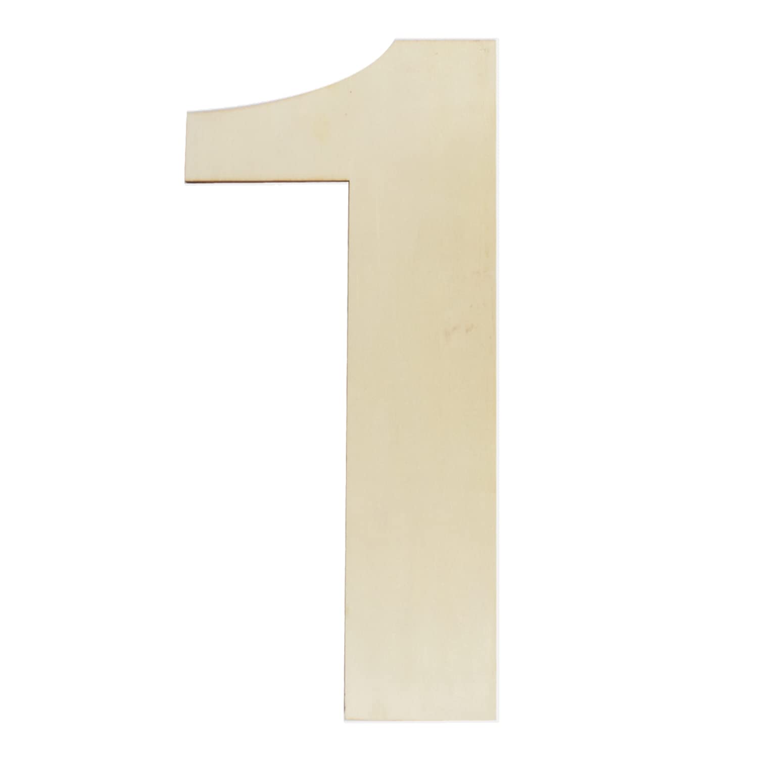 Unfinished Wooden Numbers 1, 12 Inch Wood Numbers Cutout for Wall Decor