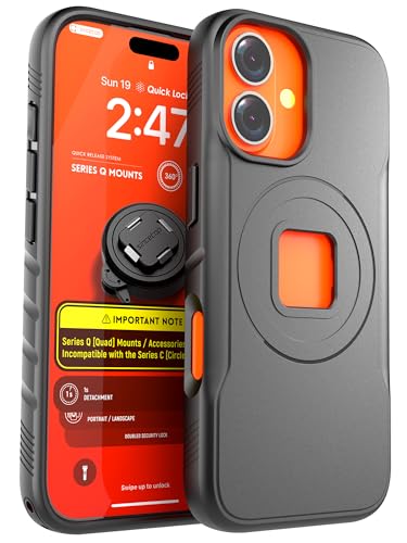 sincetop Shockproof/Magnetic Case Compatible with iPhone 17/6.3" Drop-Proof Phone Cover, Compatible with MagSafe Magnetic Charging, Suitable Q Series All Mounts Black