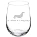 Wine Glass Goblet Funny It's Been A Long Day Dachshund (17 oz Stemless)