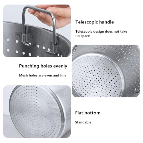 Cesta de Filtro de Acero Inoxidable AIZYR para Freidora, Cesta Coladora de 38cm x 29cm, Ideal para Mariscos, Pollo y Sopas miniatura 3